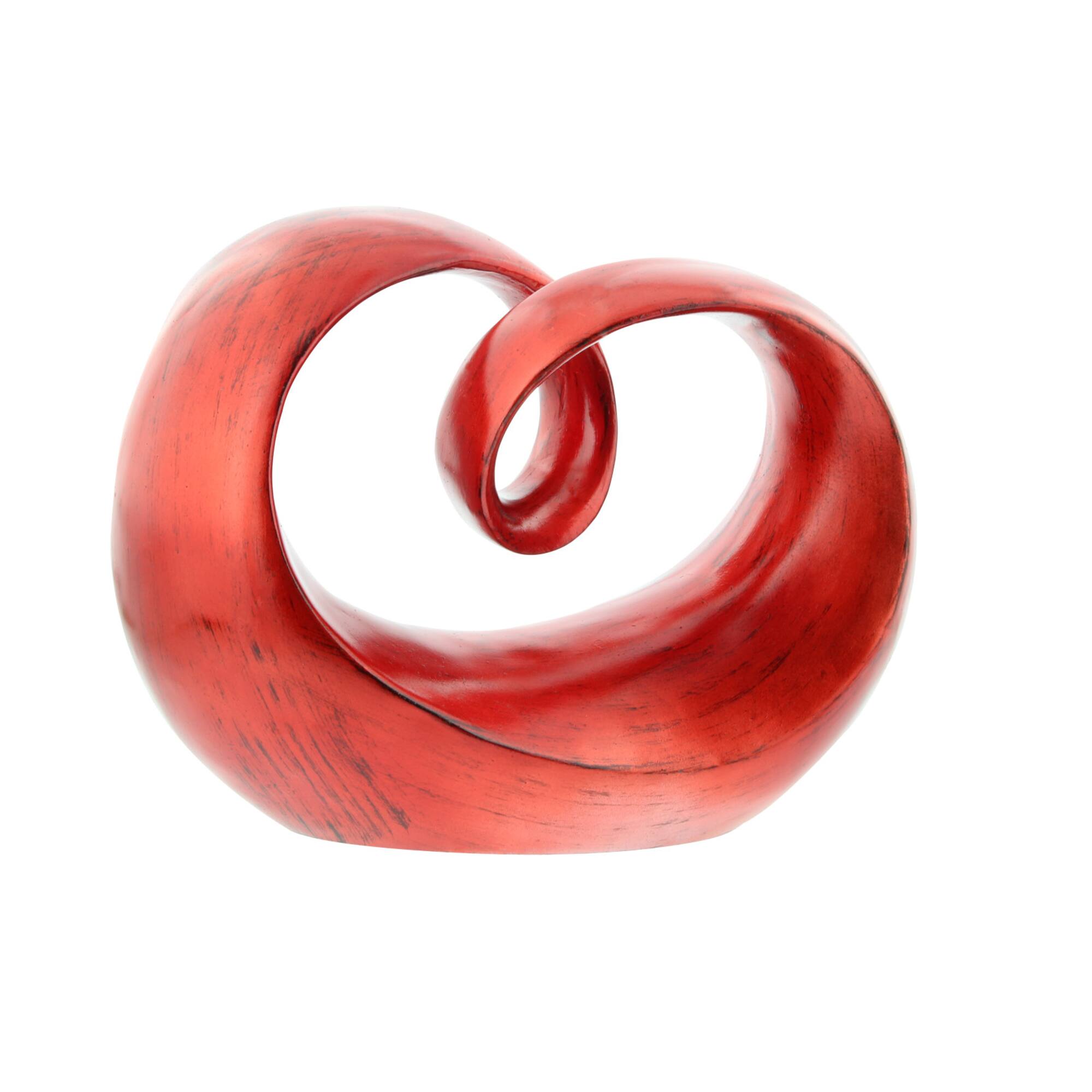 12" Red Contemporary Abstract Sculpture